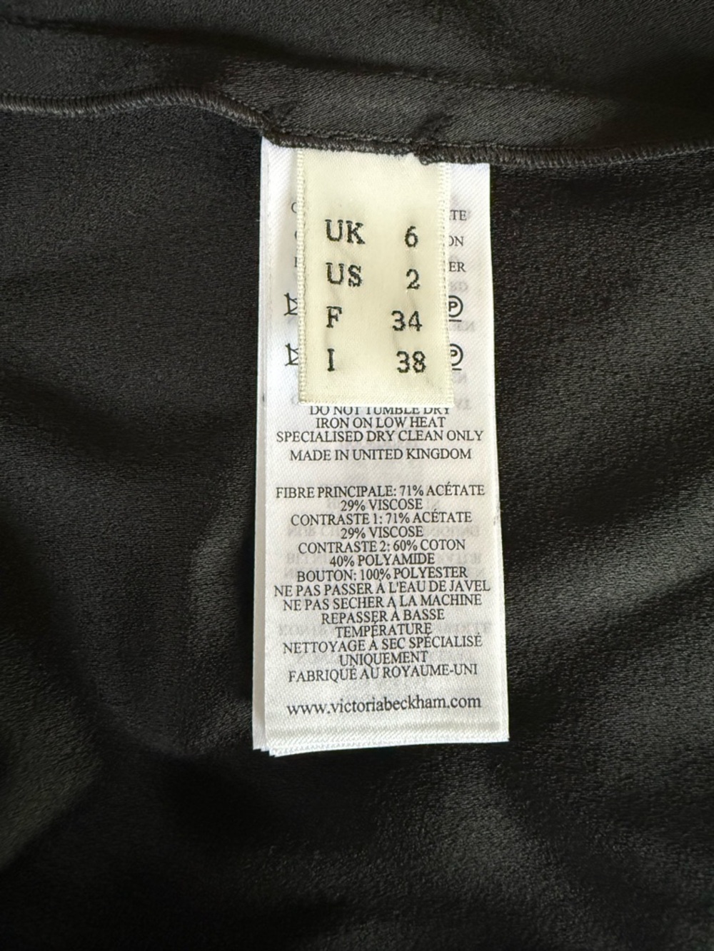 VICTORIA BECKHAM Lace-trimmed satin and crepe midi dress black - Picture 7 of 7